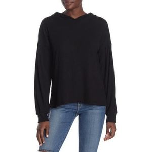 NWT PST by Project Social T Comfy Black Ribbed Knit Pullover Top size Small